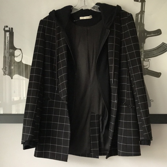 Alice + Olivia Skye layered look hooded blazer S - Picture 7 of 16